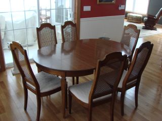 Dining Room Kitchen Table + 6 Chairs & China Hutch Set Home Household