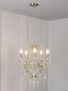 Linea Evelyn glass dropper antique brass chandelier   