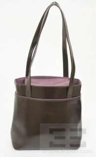 Longchamp Aubergine Brushed Leather Shoulder Bag