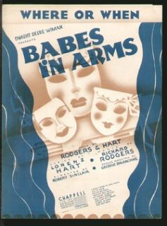 Babes in Arms 1937 Where or When Art Deco Broadway Vintage Sheet Music