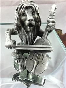 HUDSON Pewter Lorenzo LION Playing Double Bass #683 Strike up the Band
