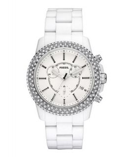 Fossil Watch, Mens Chronograph White Plastic Bracelet 42mm CH2671