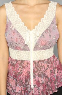 New Free People Lovely Enchamting Antique Lace Mixed Print Vest Tunic