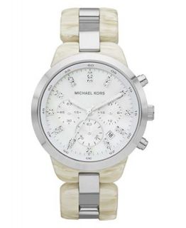 Michael Kors Watch, Womens Chronograph Showstopper White Horn Acetate