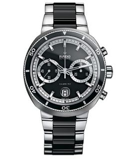 Rado Watch, Mens Swiss Automatic Chronograph D Star 200 Black Ceramic