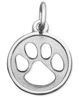 Rembrandt Charm, Sterling Silver Raw Paw Print   Fashion Jewelry
