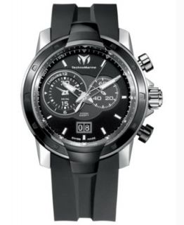 TechnoMarine Watch, Mens Swiss Chronograph UF6 Black Rubber Strap