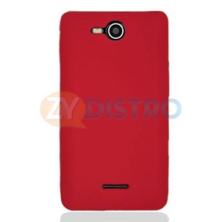 Red Silicone Rubber Skin Case Cover for LG Lucid 4G VS840 Phone