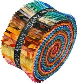 Lunn Studios Geos Batik Roll Up 2 5 Fabric Strips Jelly Roll Robert