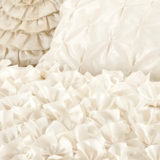 4pc Stunning Ivory Handmade Charmeuse of Bowtie Faux Silk Comforter