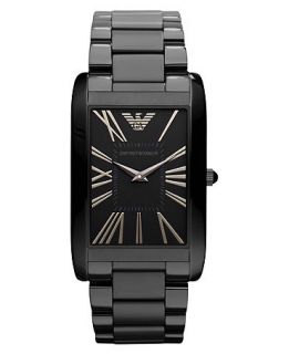 Emporio Armani Watch, Womens Black Ion Plated Stainless Steel