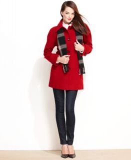 London Fog Petite Coat, Wool Blend Walker & Matching Scarf   Womens