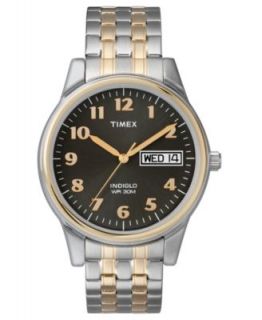 Timex Watch, Mens Two Tone Brass Expansion Bracelet 36mm T2M935UM