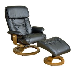 Mac Motion 819 Series Swivel Leather Euro Recliner and Ottoman Set 819