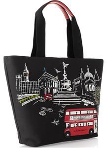 from Lulu Guinness, featureing quirky London street scene and modifs