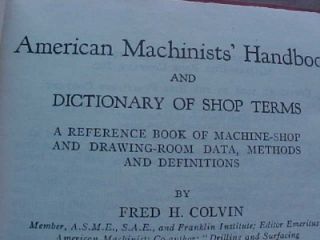 1945 American Machinists Handbook Manual