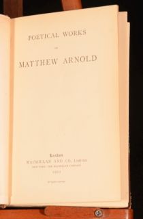 1901 Poetical Works of Matthew Arnold Macmillan British Poetry