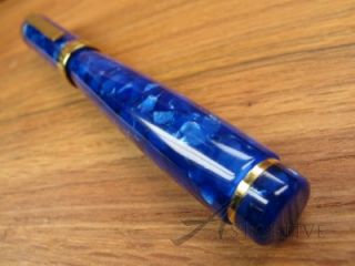 Maverick MacKinnon 925 Silver Vermeil Blue Marble Fountain Pen 18K