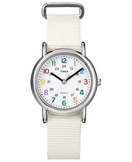 Timex Watch, Weekender White Nylon Slip Through Strap 31mm T2N837UM