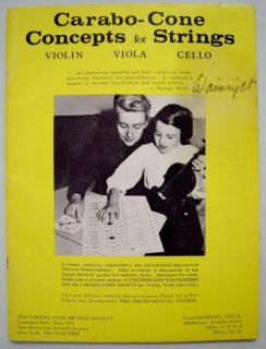 Carabo Cone Concepts for Strings 1967 Violin Viola