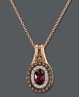 Le Vian 14k Rose Gold Necklace, Rhodalite (3/4 ct. t.w.) and White and