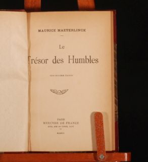 1919 Tresor Des Humbles Maurice Maeterlinck