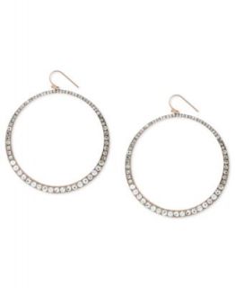 Vince Camuto Earrings, Rose Gold Tone Glass Crystal Pave Drop Earrings