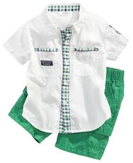 NEW GUESS Baby Set, Baby Boys Short Sleeved Shirt and Pull On Shorts