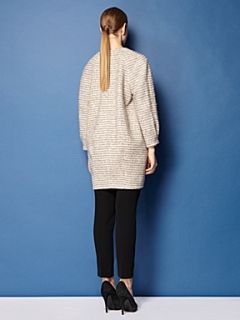 Pied a Terre Textured Sparkle Cocoon Coat Oyster   