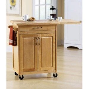 Mainstays Kitchen Island Cart, Natural  Easy Assembly  Brand New  FREE