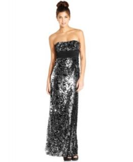 Speechless Juniors Dress, Strapless Sequin Rosette Pleated Gown