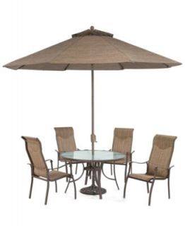 Patio Furniture, 5 Piece Set (48 Round Dining Table, 4 Dining Chairs