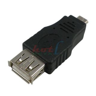 USB A Female to Micro USB 5 Pin Male Adapter Converter