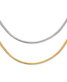 14k Gold and White Gold Necklace, 20 Reversible Omega   Necklaces