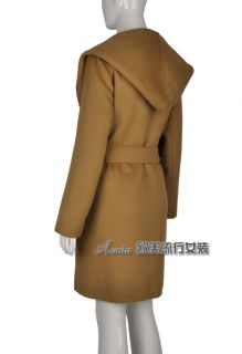 Max Mara Cashmere Wool Fur Collar Long Coat Size s M L