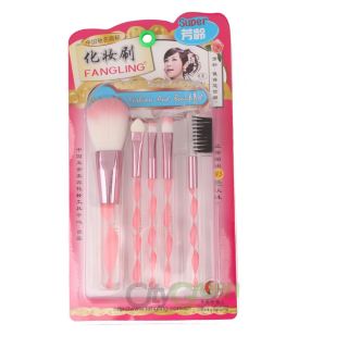 5pcs White Cosmetic Makeup Brushes Set Blush Lip Brow Eyeshadow Brush