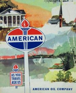 American Oil Eastern USA Automobile Highway Road Map 1960 Vintage