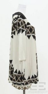 Mara Hoffman Khaki Black Jersey Long Sleeve Dress Size Large