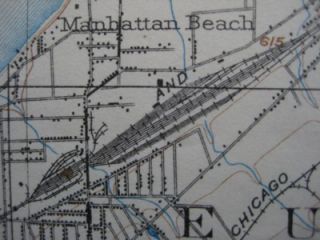 Railroad Map CLEVELAND EUCLID Ohio Cuyahoga County Manhattan Beach