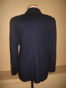 ESCADA Margaretha Ley New Wool Cashmere Navy Blue Classic Blazer
