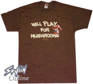 Nintendo Mario Will Play for Mushrooms T Shirt L NES