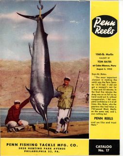 PENN ~ REELS CATALOG No. #17 ~ dated 1953, Color covers, 36 pages