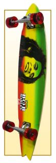 Bob Marley Complete Longboard Fishtail Split Tail Skateboard 71MMWHEEL