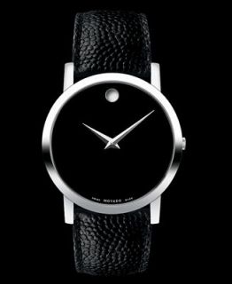 Movado Watch, Mens Swiss Black Leather Strap 40mm 0606085