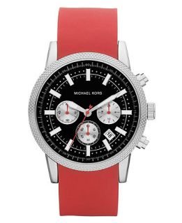 Michael Kors Watch, Mens Chronograph Scout Red Silicone Bracelet 43mm