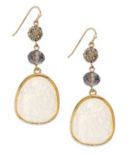 INC International Concepts Earrings, Gold Tone Opal Triple Drop