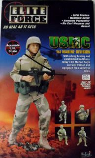 Very Scarce BBI Elite Force USMC 1st Marine Division 12 Figure New in