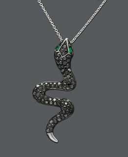Effy Collection Diamond Necklace, 14k White Gold Black Diamond (9/10