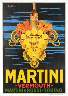 Martini Vermouth Poster by Marco 1960s Printing Italia