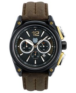 Andrew Marc Watch, Mens Chronograph GIII Racer Sand Leather Strap